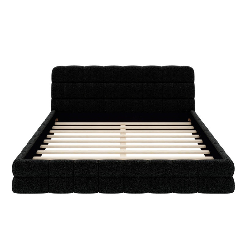 Lit télé tapissier Deb, Noir