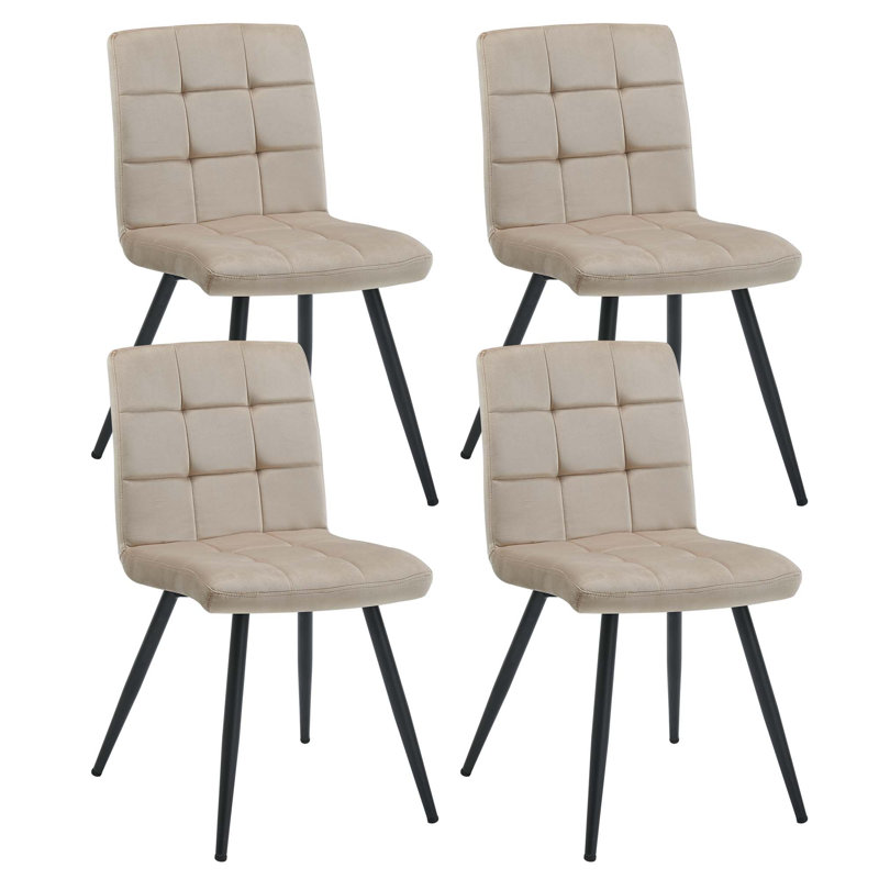 Furst 40cm Wide Modern Upholstered Chair with Velvet Button Tufting, Cream