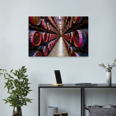Spain, Canary Islands, Gran Canaria Island, Arucas, Destilerias Arehucas Run Distillery, Rum Aging In Wooden Barrels Contemporary Wall Art