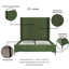 Lit plateforme en velours vert eucalyptus Promade Mid-Century-1820303222-1820302986