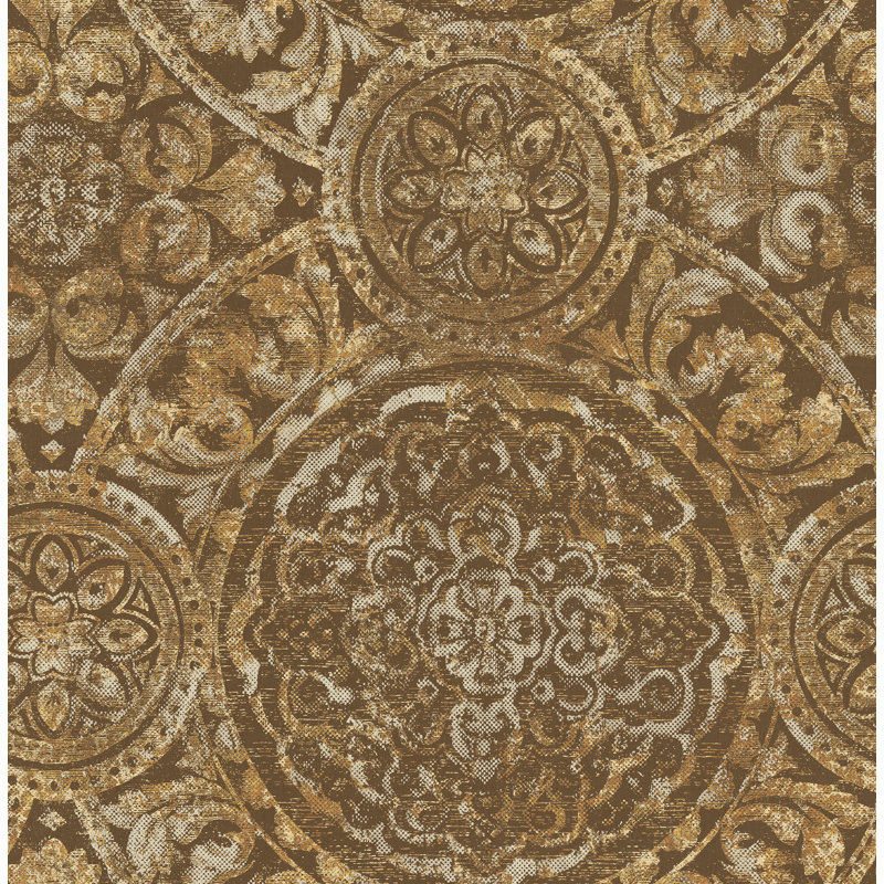Rouleau de papier peint L 33 pi x l 20,5 po Zurcher, L 33 po x l 20,5 po, Gris / Blanc cassé