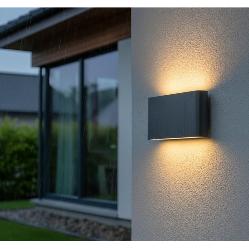 9cm H Integrated LED Outdoor Sconce, Graphite