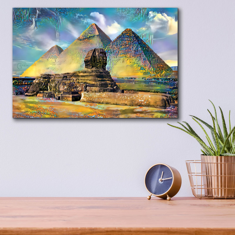 «Égypte, pyramide de Gizeh, sphinx» par Pierre Gavidia, H 12 po x l 16 po x P 0,13 po