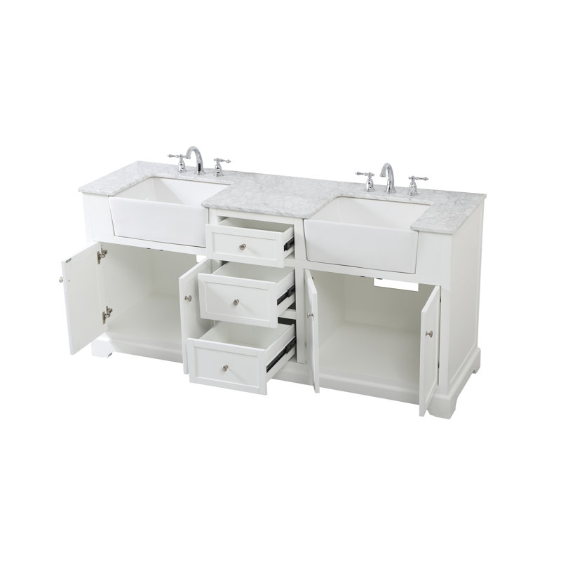 Meuble-lavabo double 72 po Pardue, Blanc