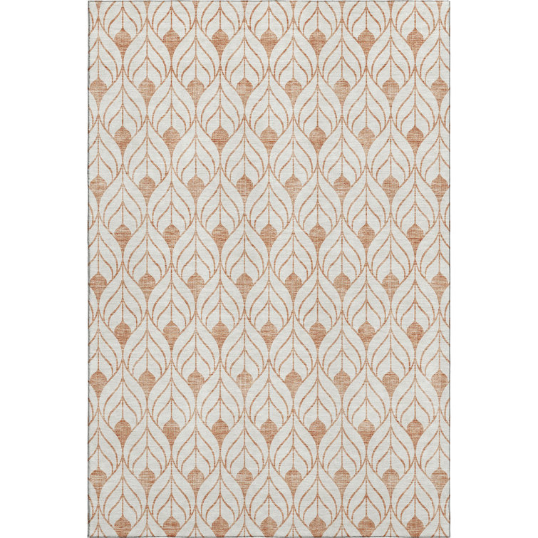 Premium Machine Washable Prisco Salmon Rug