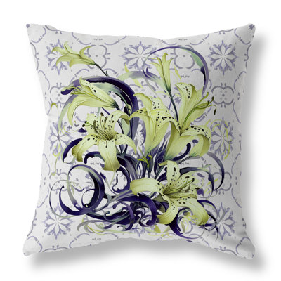 Lily Legends Floral Outdoor Reversible Throw Pillow