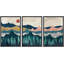 " Mountain Landscape Abstract Scenic Illustration Modern Art Decor Zen " 3 - Pieces-98697215-98697219