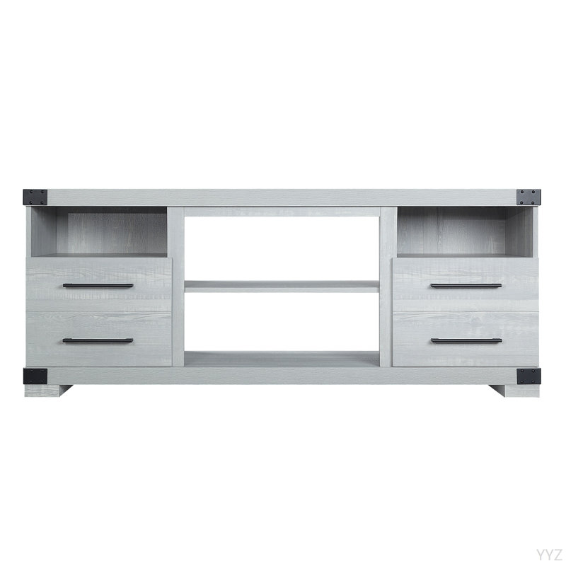 Meuble télé gris avec tiroir, Gris