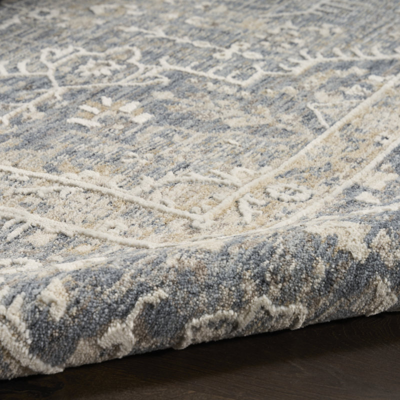 Tapis d'intérieur bleu Hemington, Rectangle 5 pi 3 po x 7 pi 6 po