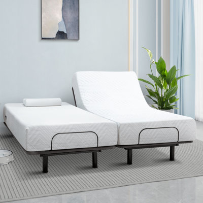 Zero Gravity Adjustable Bed with Massage and Wireless Remote, 12'' Memory Foam Mattress Include