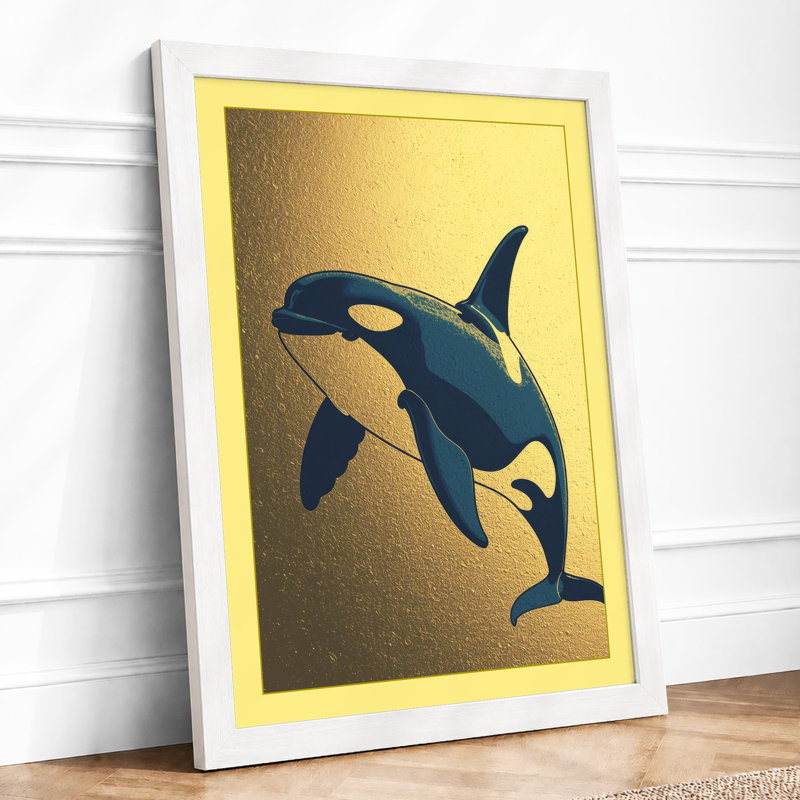 Breaching Orca Coastal - Framed Print, A1 - 84.1 x 59.4 cm, White