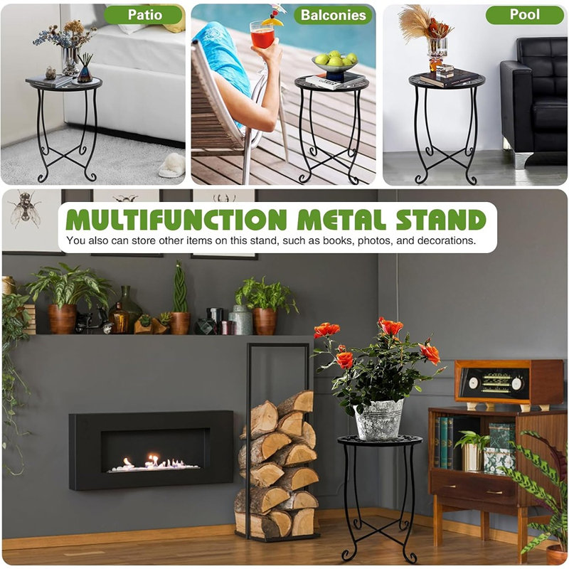 Iron Top End Table