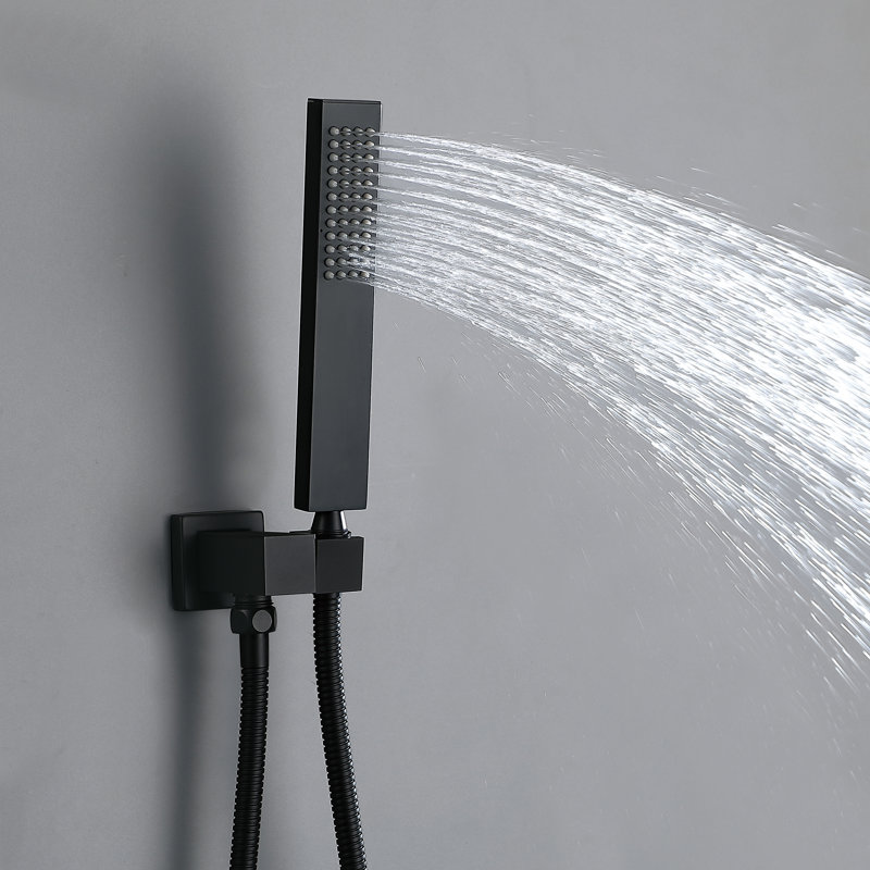 Système de douche thermostatique à affichage numérique 3 fonctions avec pomme de douche cascade et pluie, douche à main