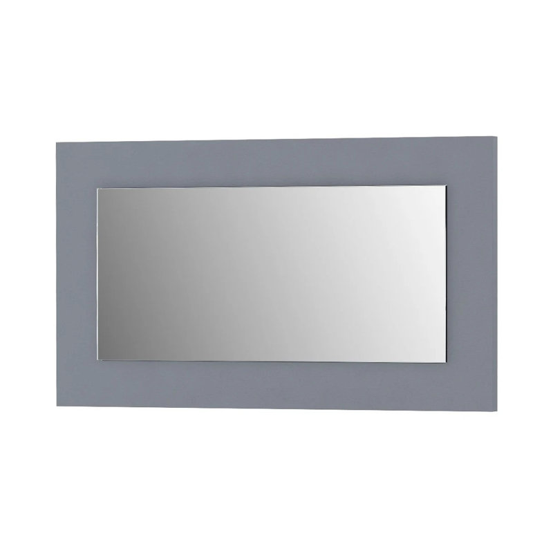 Corido Flat Laminate Framed Wall Accent Mirror in Grey