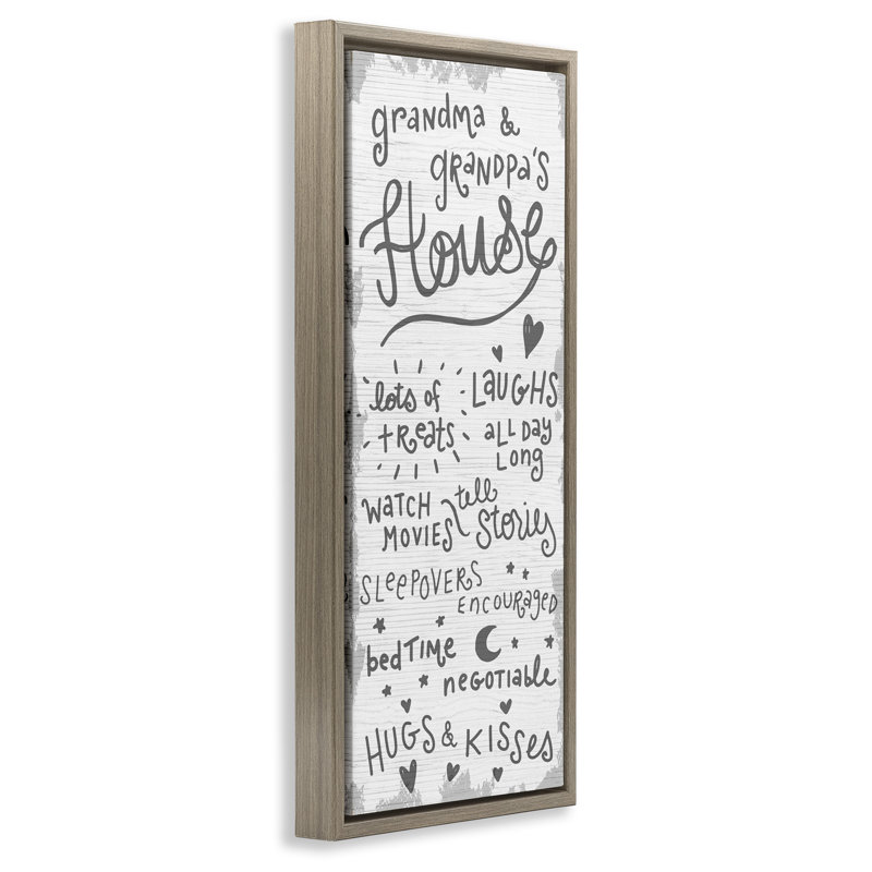 «Grandparents House Fun Family» par Daphne Polselli fwp-317, Cadre flottant orme Montalcino, H 25 po x l 11 po