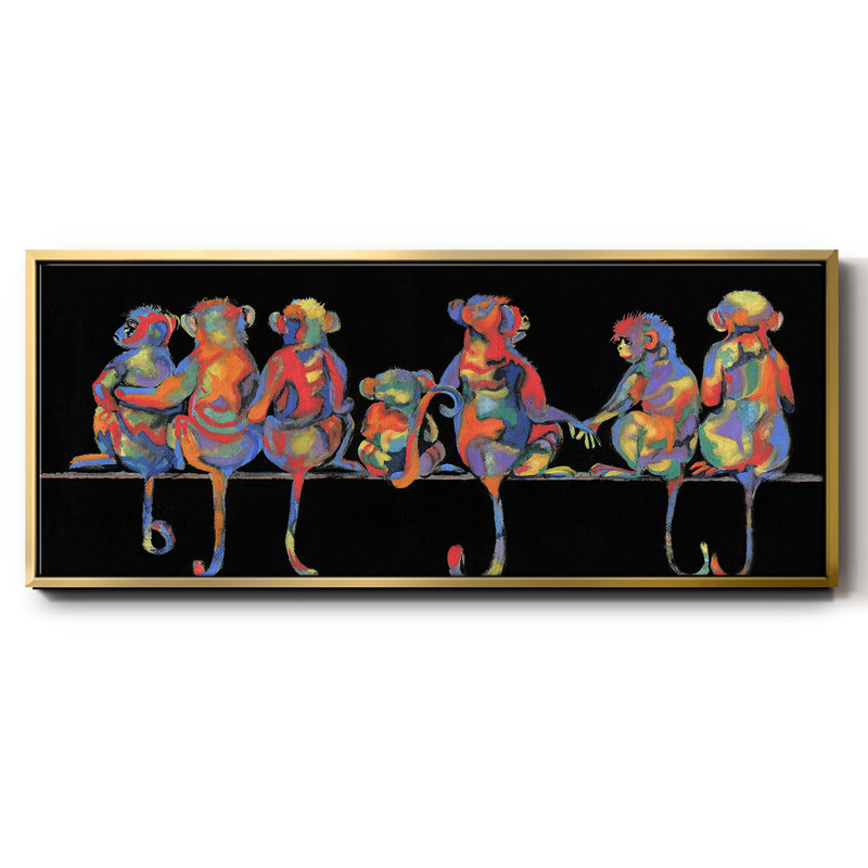 Fun Monkeys - toile encadrée, H 20 po x l 50 po