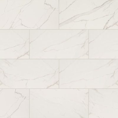 Zola 12 in. x 24 in. Polished Porcelain Marble Look Floor and Wall Tile