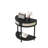 Half Moon Design End Table With Sliding Rattan Door,Elegant Semi-Circle Entryway Console Table