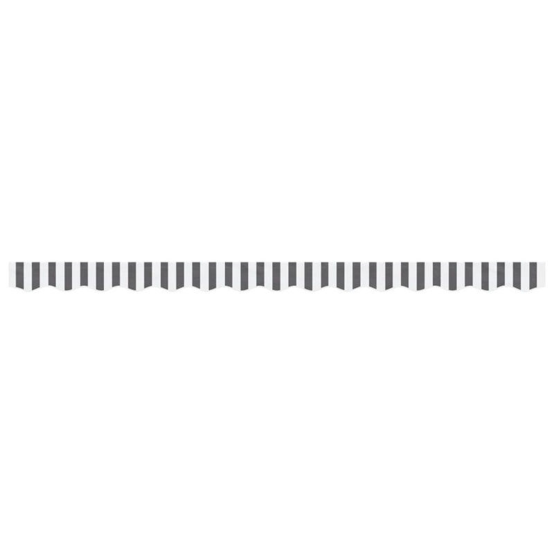 DEvidaxl 20cm D Polyester Cover Retractable Fabric Replacement, Anthracite/White, Striped, 330 x 20cm