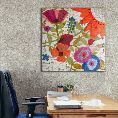 Epic Graffiti 'Paper Posies'  by Jeri Hauth Canvas Wall Art, 37" x 37"