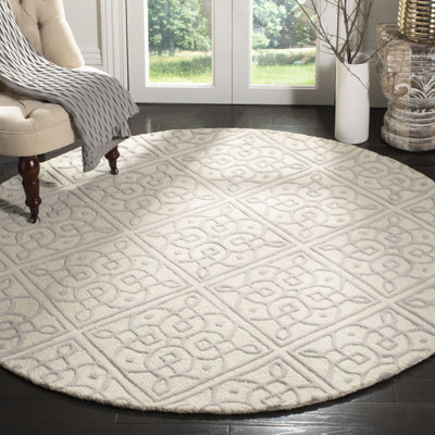 Tapis géométrique en laine touffeté à la main Sadik