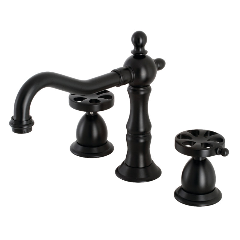 Robinet de salle de bain espacé Kingston, Noir mat