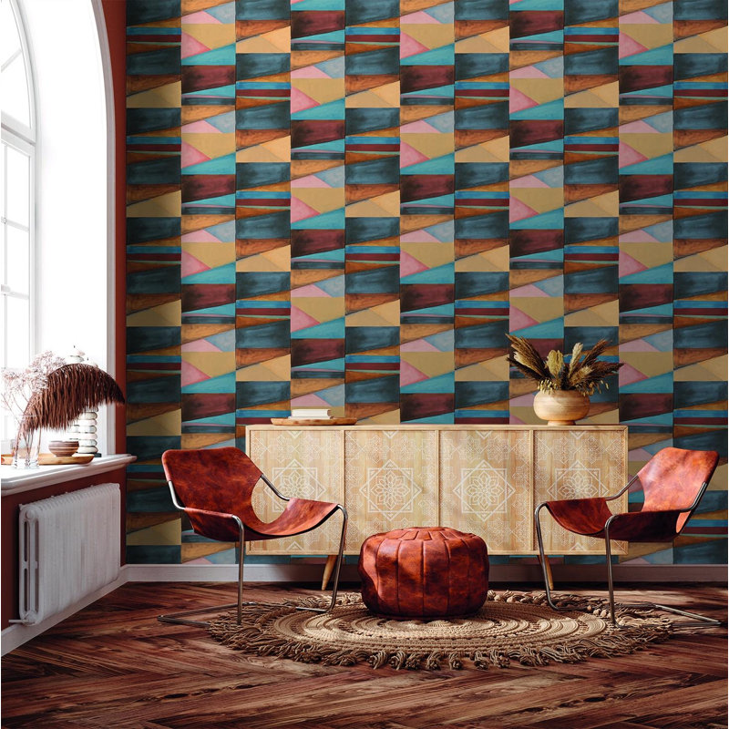 Eveline Geometric Shapes Double Roll, Sea Green
