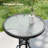 Patio Side Round Table, Water Rippled Tabletop for Room, Bedside, Porch