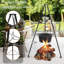 Goulash Pot With Tripod And Spoon, Original Hungarian Goulash Kettle, With Height-Adjustable Chain, With Ground Spikes, Kettle Goulash Pot Set, Enamel, For 10-15 People-114886529-114886531