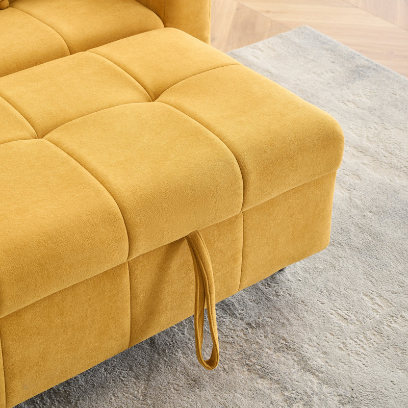 77.9-Inch Foldable Multi-Functional Three-Seater Velvet Sofa, Which Can Be Pulled Out And Converted Into A Bed, Is Suitable For Use In Bedrooms And Living Rooms.