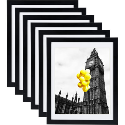 Set Of 6 Black 12x16 Picture Frames With Plexiglass