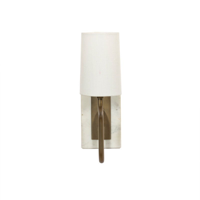 Calla Bookshelf Lamp, White Marble