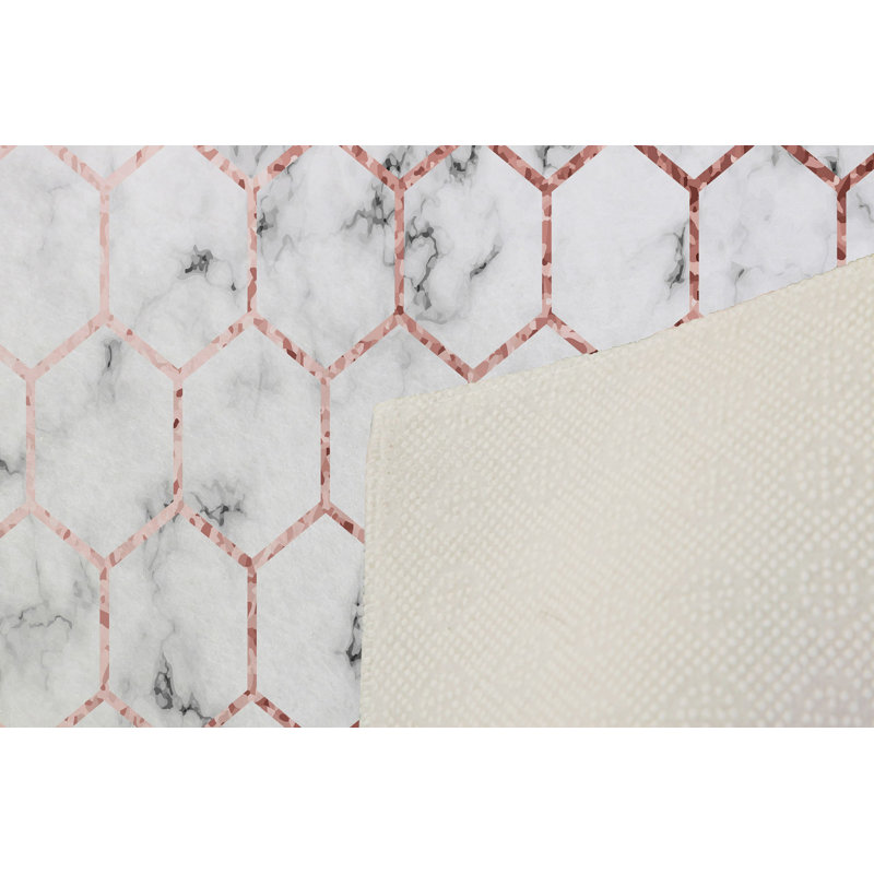 Tapis tissé élégant 5,9 x 9,2 pi, 100% polyester, antibactérien, antidérapant | Impression numérique 3D, lavable à la machine (30-40 ° C) | Parfait pour les salons, les chambres à coucher et les endroits très passants, durable et facile d'entretien