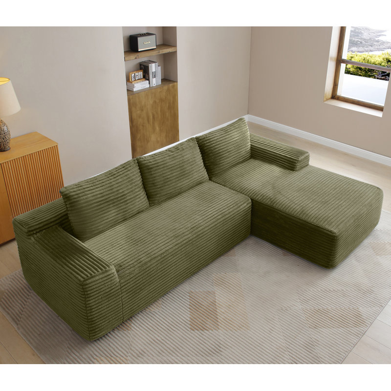 Canapé modulaire de 97 po, canapé modulaire Cloud avec assise profonde, canapé modulaire moderne en L avec méridienne, fauteuils rembourrés pour salon, sans assemblage