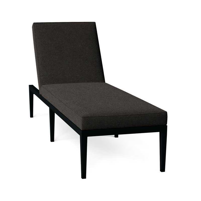 Elegante 78" Long Reclining Single Chaise with Cushions, Welt, Natural White, Elegante #97 Midnight