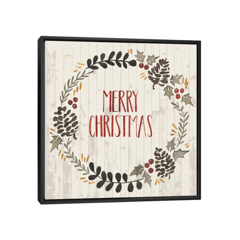 " Rustic Christmas II " by Grace Popp, 18" H x 18" W x 1.5" D, No Mat, Black Framed Canvas
