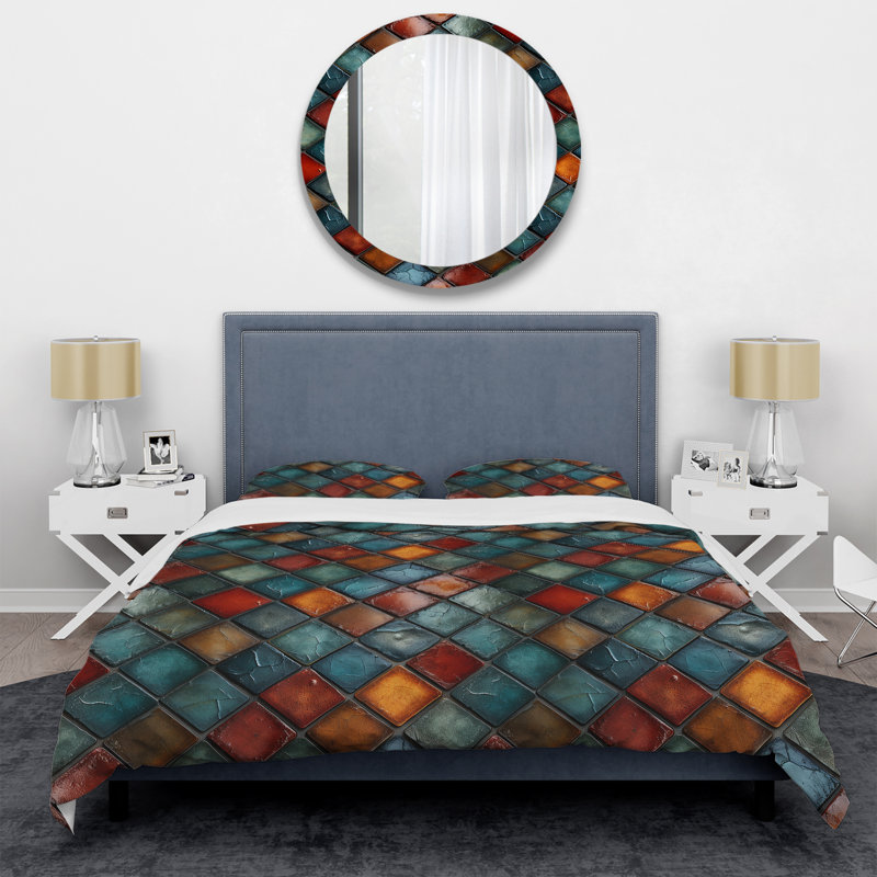 Ensemble de housse de couette Mosaic Church Cosmic Essence, Housse de couette simple + 1 taie décorative stan