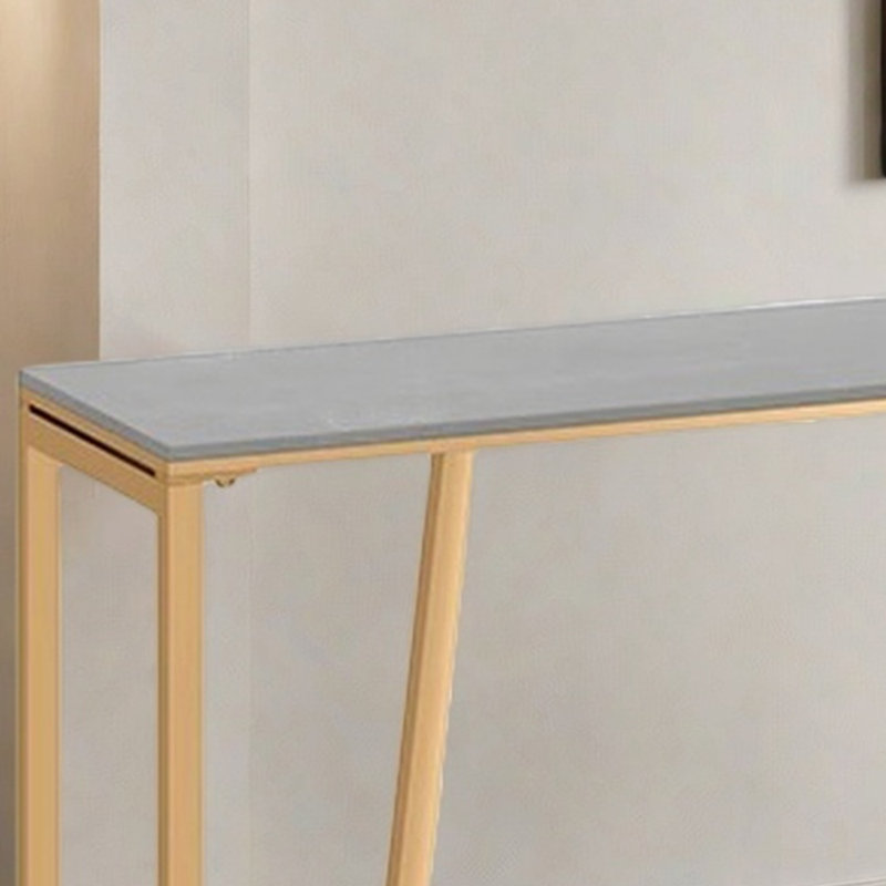 Tabourets et tables de luxe et luxueux, Rose, H 41,3 po x L 86,6 po x l 15,7 po, Gris/doré