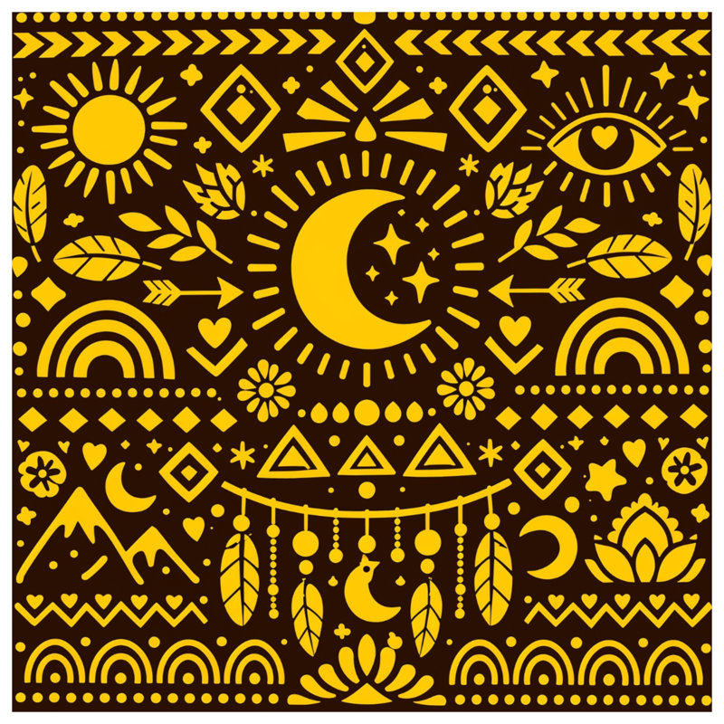 Tapisserie murale soleil et lune, 104in H x88 with 4 Grommets