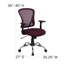 Chaise de bureau pivotante à dossier moyen en maillage avec accoudoirs et base en chrome-17744129