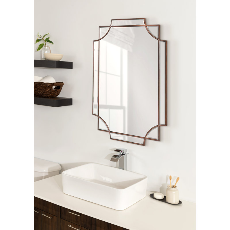 Ocilla Flat Mirror, 36" x 24", Bronze