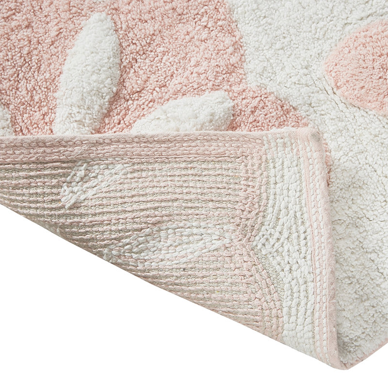 Medallion Cotton Tufted Bath Rug, Pink