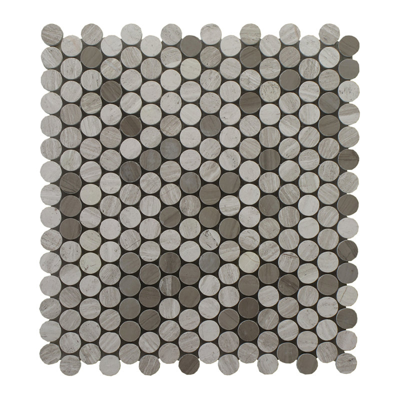 Oyster Glass Penny Round Mosaic Wall Tile