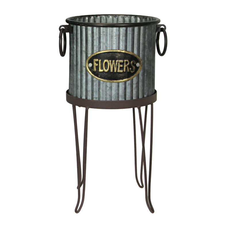 Ensemble de pots à fleurs en métal 2 pièces Teyonda