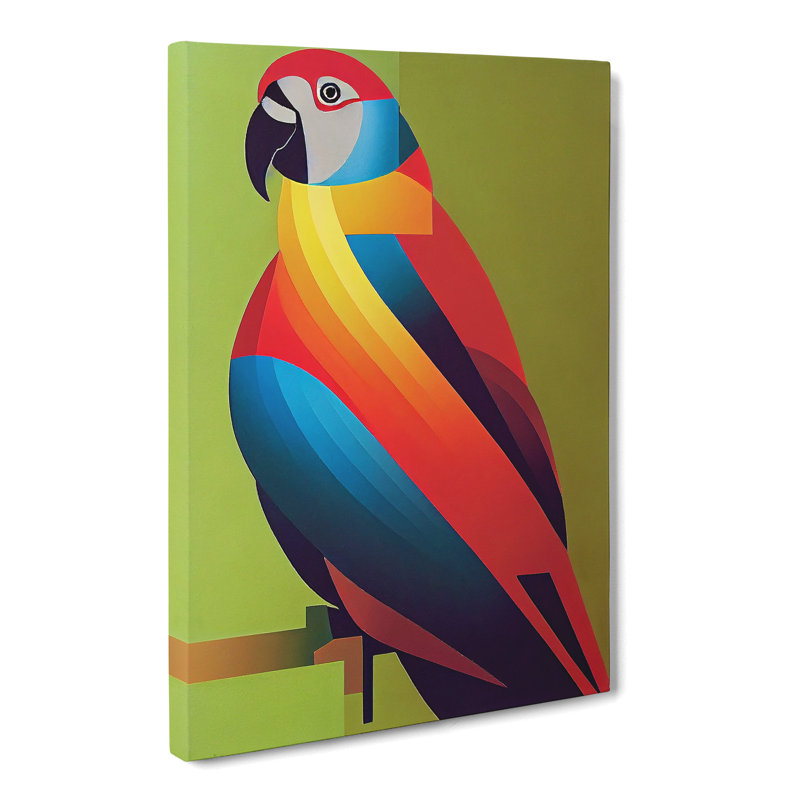 Parrot Cubism - Wrapped Canvas, 50cm H x 35cm W x 3cm D