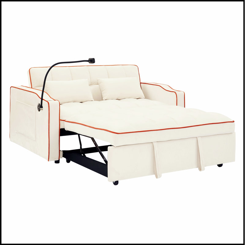 Canapé-lit pliable polyvalent avec dossier réglable, port USB et plusieurs longueurs pour un confort et une fonctionnalité ultimes