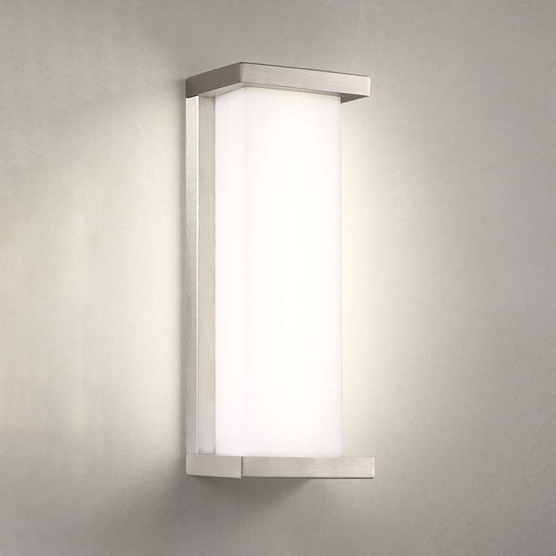 Forontenac LED Wall Light, Stainless Steel, 14" H x 5.5" W x 3.5" D
