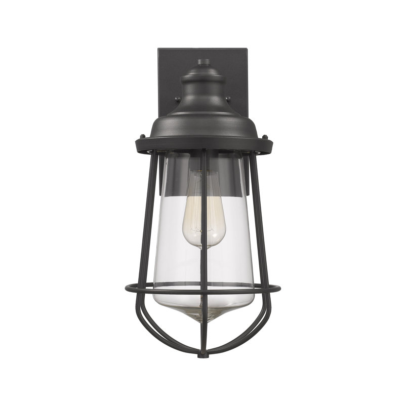 Duell Wall Light, 15.5" H x 7.75" W x 8.25" D, Textured Black