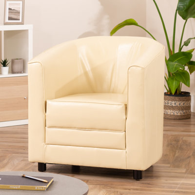 Kimberley-Jo Faux Leather Barrel Chair