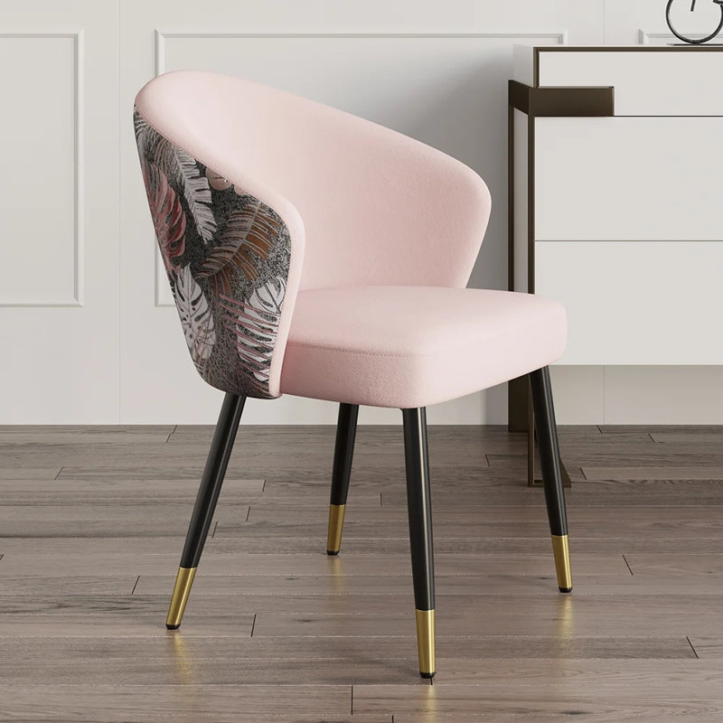Dining Chair Set of 1, Upholstered Kitchen Chair, Comfortable Seat, Velvet-Draped with Stitching, Mid-Century Modern, Easy Assembly, Living Room Lounge